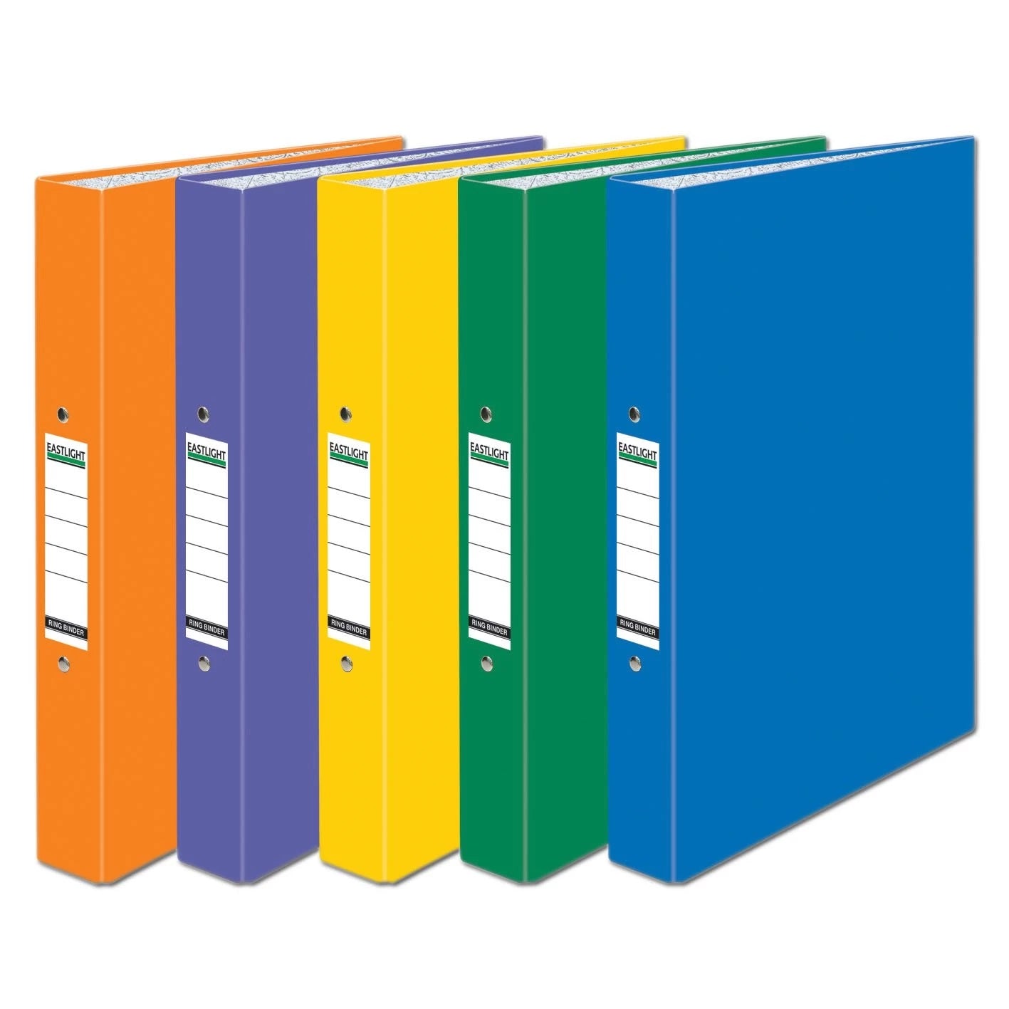 A4 RING BINDER PAPER ON BOARD ASSORTED 2 EACH ORANGE PURPLE YELLOW GREEN BLUE 56750ELHT