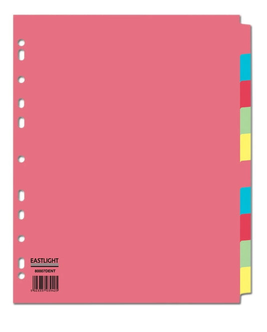 10 PART CARD EXTRA WIDE SUBJECT DIVIDERS A4 80007DENT